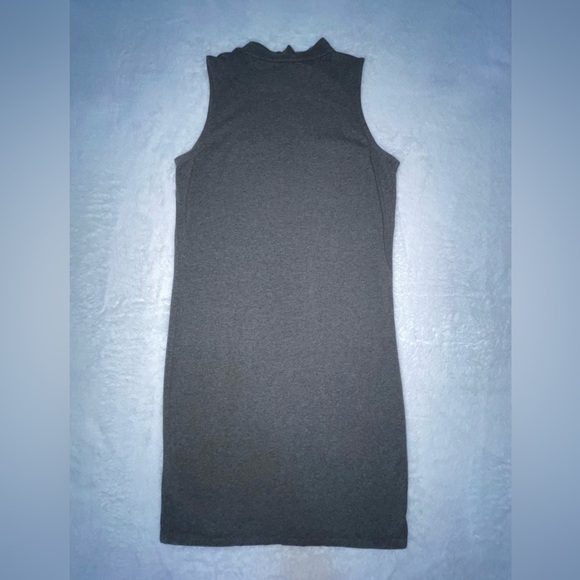 Charcoal Mod Style Mini Dress Tight Flattering Bodycon Medium Gray Grey Cute​ - Picture 5 of 5